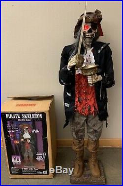 RARE-2007-6 Gemmy Pirate Dead Eye Drake Animated Ghoul Skeleton Halloween Prop