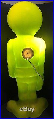 RARE 36 Green Space ALIEN Plastic LIGHT UP Blow Mold Figure Halloween