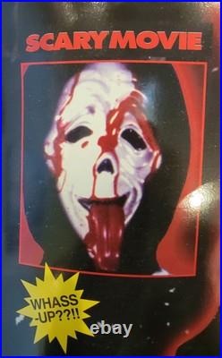 RARE VTG Fun World Scream Bleeding Ghostface Wassup Spoof Mask Adult Costume
