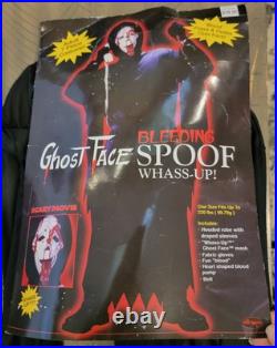 RARE VTG Fun World Scream Bleeding Ghostface Wassup Spoof Mask Adult Costume
