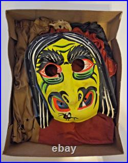 RARE Vintage 1950s Collegeville Witch Costume #12, withMask, withBox, Large 12-14