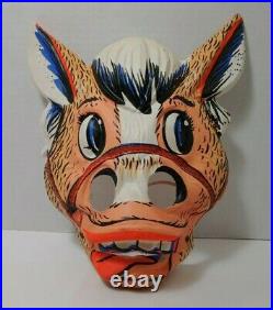 RARE Vintage 1950s MISTER ED Halloween Costume & Moving Mouth Mask by Ben Cooper