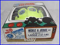 RARE Vintage 1970 Ben Cooper Heckle & Jeckel Halloween Costume & Mask In Box LG