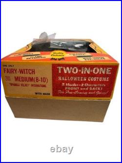 RARE Vintage Collegeville Fairy Witch 280 Two-In-One Halloween Costume 2 Masks