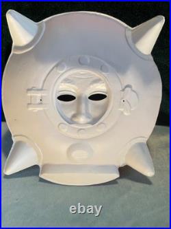 RARE! Vintage Halloween Spiked Helmet Face Mask AMAZING CONDITION