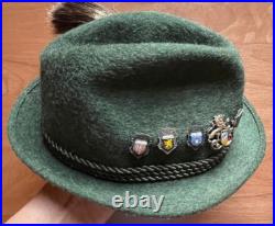 REDUCED! Oktoberfest Echt Bayerischer German Wool Hat withCity Pins + Lederhosen