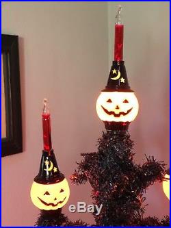 Radko Halloween Bubble Light Tree Pumpkin Lites In Orig Box