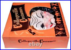 Rare 1930's Collegeville Masquerade Costume H500 Witch Cloth Mask NIB Halloween