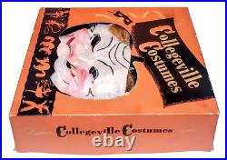Rare 1930's Collegeville Masquerade Costume H500 Witch Cloth Mask NIB Halloween