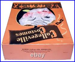 Rare 1930's Collegeville Masquerade Costume H500 Witch Cloth Mask NIB Halloween