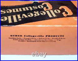 Rare 1930's Collegeville Masquerade Costume H500 Witch Cloth Mask NIB Halloween