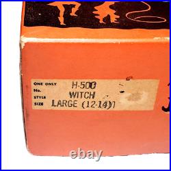 Rare 1930's Witch Halloween Costume Collegeville Masquerade H500 Cloth Mask NIB