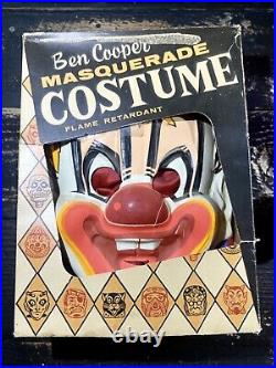 Rare 1950's Vintage Ben Cooper Clown Costume with Mask And Original Box