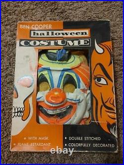 Rare 1950's Vintage Ben Cooper Clown Costume with mask in original box