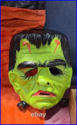 Rare 1973 Vintage Ben Cooper FRANKENSTEIN Monster Halloween Costume & Mask & Box