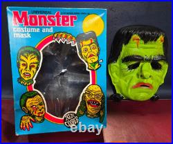 Rare 1973 Vintage Ben Cooper FRANKENSTEIN Monster Halloween Costume & Mask & Box
