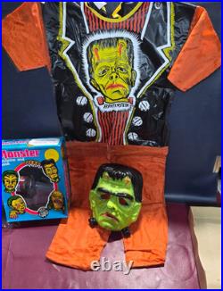 Rare 1973 Vintage Ben Cooper FRANKENSTEIN Monster Halloween Costume & Mask & Box