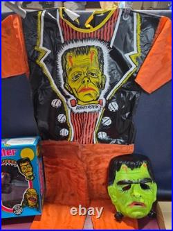 Rare 1973 Vintage Ben Cooper FRANKENSTEIN Monster Halloween Costume & Mask & Box