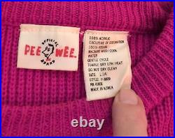 Rare 1989 Original Official Pee Wee brand Chairry sweater Pee Wee pin included