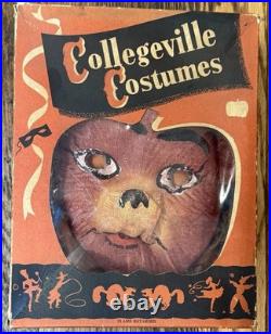 Rare COLLEGEVILLE BUSTER BEAR Child's Halloween Costume In Box With Mask c 1930s
