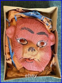 Rare COLLEGEVILLE BUSTER BEAR Child's Halloween Costume In Box With Mask c 1930s