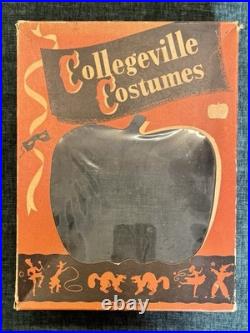 Rare COLLEGEVILLE BUSTER BEAR Child's Halloween Costume In Box With Mask c 1930s