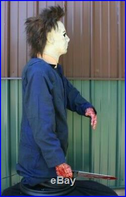 Rare H20 Halloween Animated Life-size Michael Myers Animated Prop With Knife