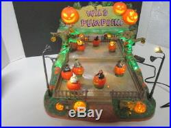 Rare Lemax Spooky Town WILD PUMPKIN Ride Halloween Witch Animated Retired