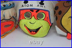 Rare Lot of 3x Vtg 1960s Ben Cooper Masks Hardy Har Har Yogi Bear Queen Atom Ant