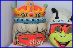 Rare Lot of 3x Vtg 1960s Ben Cooper Masks Hardy Har Har Yogi Bear Queen Atom Ant