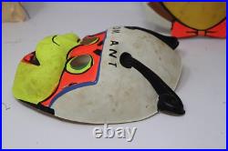 Rare Lot of 3x Vtg 1960s Ben Cooper Masks Hardy Har Har Yogi Bear Queen Atom Ant