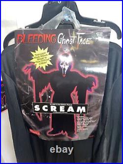 Rare Vintage Bleeding SCREAM Stalker Ghost Face Mask Costume Halloween 1997 NOS