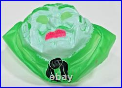 Rare Vintage Green White Plastic Molded Villain Face Moustache Mask U215a
