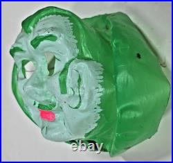 Rare Vintage Green White Plastic Molded Villain Face Moustache Mask U215a
