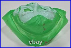Rare Vintage Green White Plastic Molded Villain Face Moustache Mask U215a