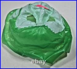 Rare Vintage Green White Plastic Molded Villain Face Moustache Mask U215b