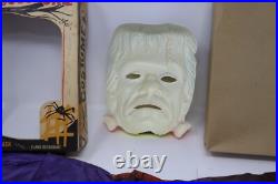 Rare Vtg 1963 Ben Cooper FRANKENSTEIN Halloween Mask Costume Spook Town With Box