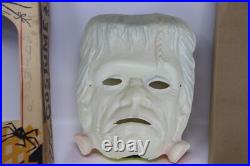 Rare Vtg 1963 Ben Cooper FRANKENSTEIN Halloween Mask Costume Spook Town With Box