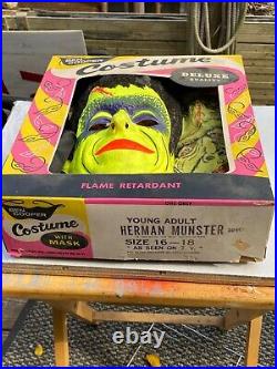 SCARCE 1964 KayroVue/Ben Cooper Herman Munster Halloween Costume, Mask, Box