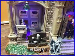 SEE VIDEO Lemax Spooky Town Rest in Pieces Mausoleum Crematory Halloween Village