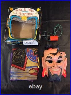 SHAZZAN HALLOWEEN COSTUME BEN COOPER Lite-Up Mask Hanna Barbera Vintage 1967