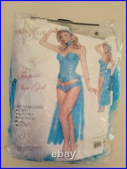 STARLINE Turquoise SHOW GIRL COSTUME party dress up drama play dance M medium
