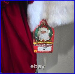 Santa, St. Nick complete suit velvet hooded jacket with white faux fur trim XL