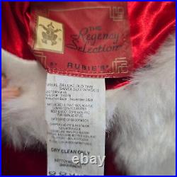 Santa, St. Nick complete suit velvet hooded jacket with white faux fur trim XL