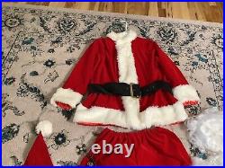 Santa Suit With The Extras Jacket Pants Boot Covers Hat Beard Hair Sack And Bell