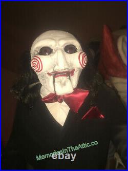 Saw Movie Billy Puppet Prop TRICK OR TREAT STUDIOS Halloween Scarry Jigsaw Game