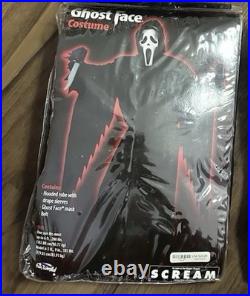 Scream Ghostface Costume One Size Fits Most Hard Shell Mask Brand New