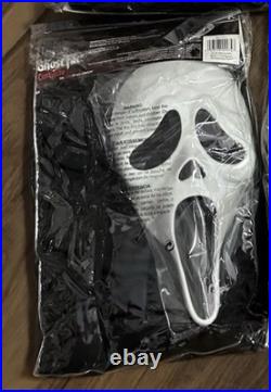 Scream Ghostface Costume One Size Fits Most Hard Shell Mask Brand New