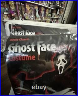 Scream Ghostface Costume One Size Fits Most Hard Shell Mask Brand New