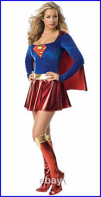 Secret Wishes Adult Supergirl Costume, Red/Blue, Medium